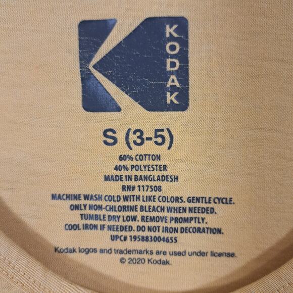 Junior's Small (3-5) Yellow Kodak Logo Tank - Picture 3 of 3